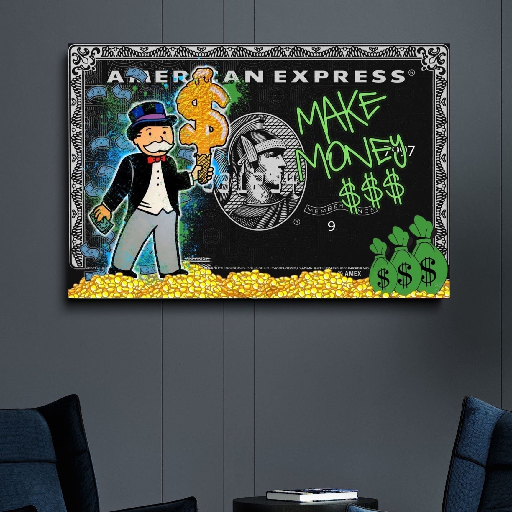 Schilderij Make Money (Canvas)